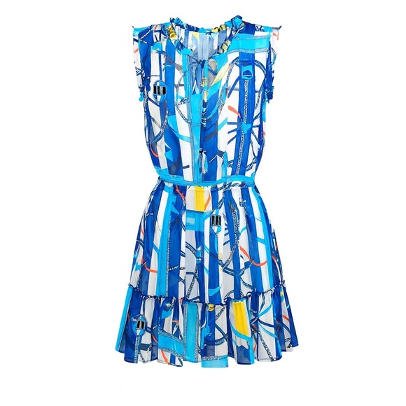 TAJ by Sabrina Crippa Dresses & Skirts - NWT TAJ by Sabrina Crippa‎ Mini Dress Women's Blue Print Size L